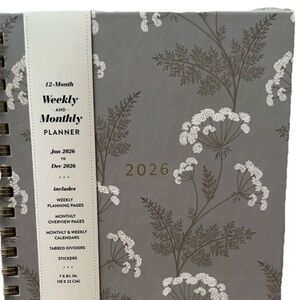 2026 Planners, Eccolo Spiral Agenda Planner, Weekly & Monthly Pages, 12 Months
